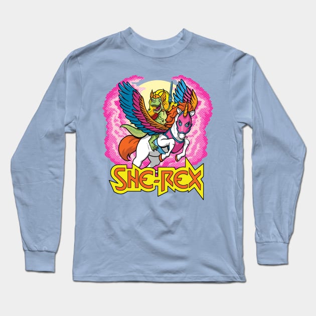 She-Rex: Prehistoric Princess of Power Long Sleeve T-Shirt by JCPDesigns